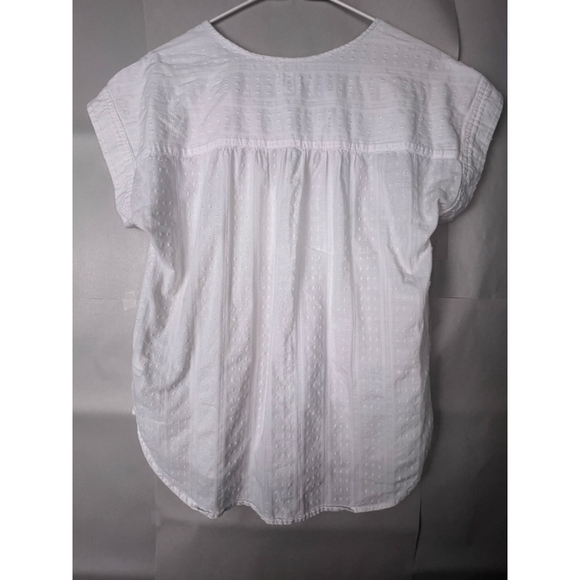 Women's GAP White Textured Cotton Short Sleeve Blouse Top XS - Picture 6 of 6